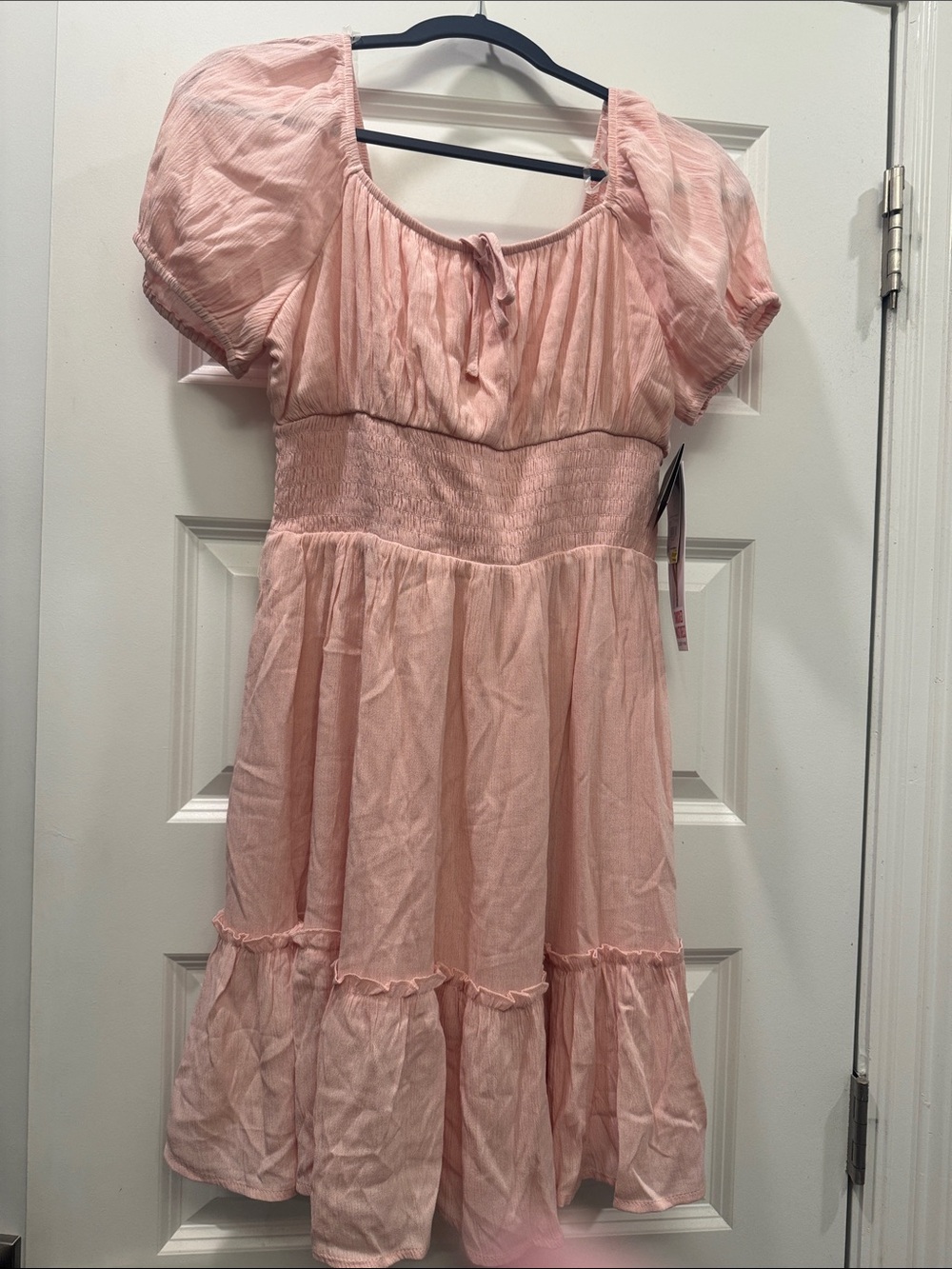 Celebrity Pink Blush One-Shoulder Smocked Tiered Dress